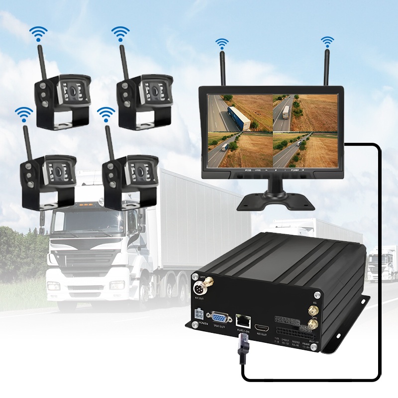10.1インチ 4CHワイヤレスHDDモバイルNVRシステム