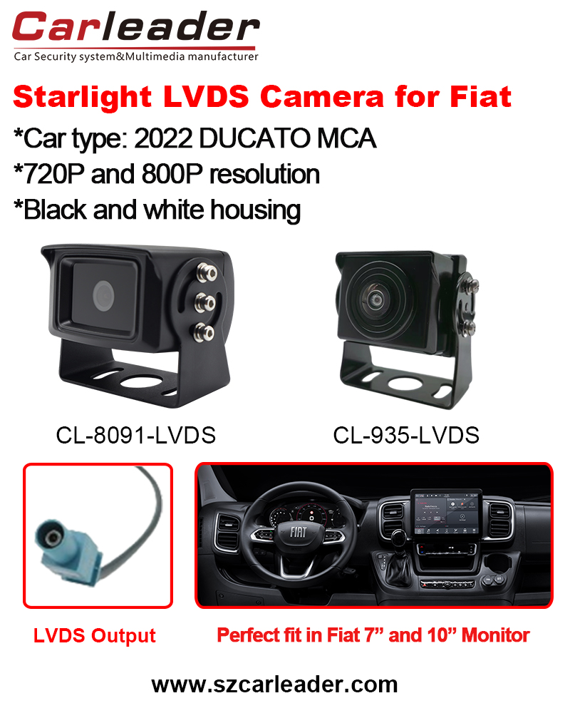 Carleader LVDS 車両リアビューカメラ Fiat Ducato に適合