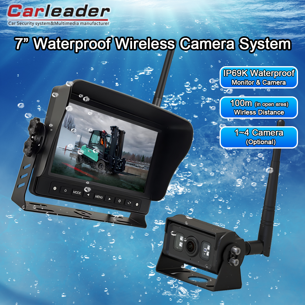 Carleader 7 インチ防水 2.4GHz デジタル ワイヤレス高耐久カメラ モニター システムで監視機能をアップグレードします。