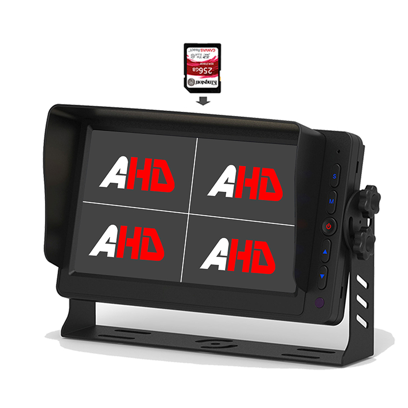 Carleader 7 インチ クワッド ディスプレイ トラック ビデオ録画 AHD モニター