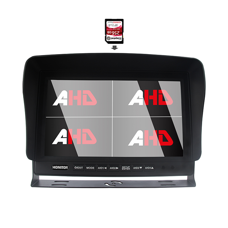 Carleader 10.1 インチ AHD クアッド分割ディスプレイ SD DVR 車両モニター