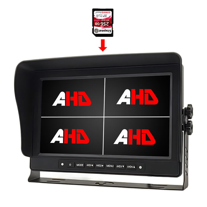Carleader 10.1 防水クアッドビューディスプレイビデオ録画 AHD モニター