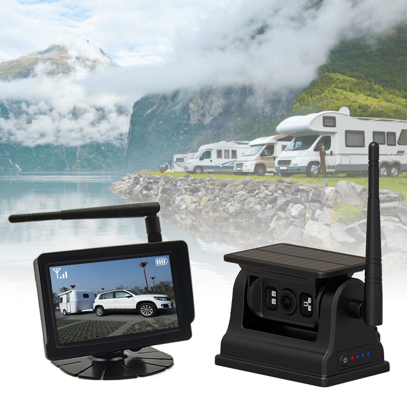 5インチワイヤレスソーラー充電式磁気車両カメラシステム