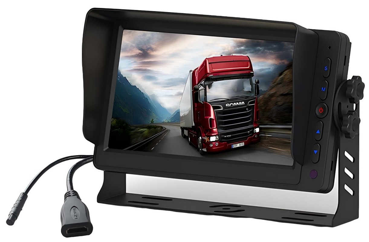 デュアル AV 入力、リバース トリガー、内蔵スピーカーを備えた 7 インチ HDMI 車載モニター